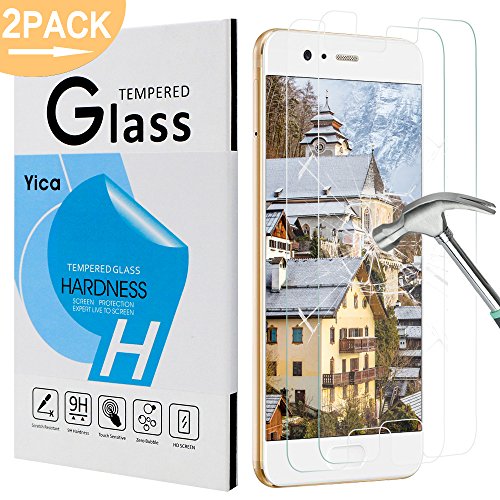 [2 Stück] Huawei P10 Plus Schutzfolie Panzerglas,Yica P10 Plus Folie[HD Klare, Blasenfreie] Displayschutzfolie Displayschutz Screen Protector Für Huawei P10 Plus