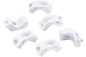 Merriway® BH01576 (6 Pcs) Curtain Rail Brackets for Whiteline Harrison Curtain Track Glider Rail Slide White Nylon - Pack of 6 Pieces