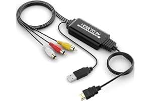 DIGITNOW! HDMI to RCA Converter, HDMI to RCA Cable Adapter, 1080P HDMI to AV 3RCA CVBs Composite Video Audio Supports NTSC for PC, Laptop, HDTV, DVD, VHC VCR …