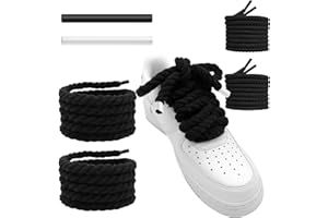 UamGlsob Lacci Corda Per Air Force 1 Sneaker, 10mm/15mm Spessi Larghi, Lacci per Scarpe in Cotone Robusto, Stringhe Grossi da Corsa Sportive, Rope Laces