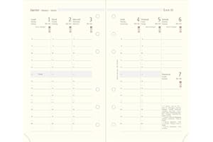 OBERTHUR - Recharge pour Organiseur 17 Semainier à la Verticale - Janvier 2024 à Décembre 2024 - Dimension 9,5 x 17 cm