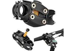 CuteHairy Suspension Stem, 7 Degree 45mm Height Rise Adjustable Bicycle Handlebar Stem for Shoulder Comfort, Shock-Absorbing Short Handlebar Riser for Mountain Road Bike MTB BMX black 90mm