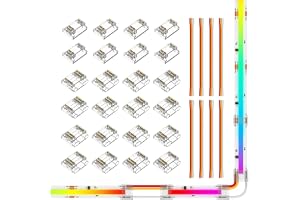 BTF-LIGHTING FCOB COB 3pin 12mm 0.47in Connector Kit 24pcs Connector Transparent 8pcs 15cm Lång 22AWG Förlängningskabel Endas