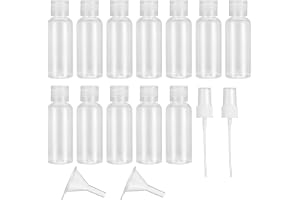 12-pack Reseflaskor i 50 ml för påfyllning, tomma plastflaskor, kosmetiska resebehållare, flygplatsvänliga flaskor för duschgel