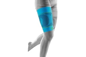 ‎BAUERFEIND BAUERFEIND, 1 Paar Sport Kompressions-Oberschenkelbandagen, Unisex, Rechts und Links tragbar, Für Ball- und Ausdauersportarten, Stärkung der Muskulatur, Gr. L lang, Rivera, 29345723800033