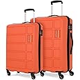 Kamiliant by American Tourister Harrier 2 Pc Set - 55 cms & 68 cms Small & Medium Polypropylene Hard Sided 4 Wheels Spinner Luggage/Suitcase/Trolley Bag (Carrot)