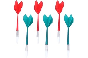 Xgvzs 6 PCS Soft Tip Darts Plastic Gentle Hint Darts for Soft Dartboards Great Indoor Office Home Games for Kids and Adults (Red+Green)