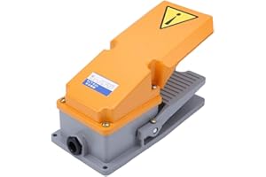 HILILAND Controlador de pie de carcasa de aluminio industrial interruptor de pedal con contacto instant¨¢neo para equipo de m¨¢quina herramienta