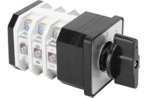 HILILAND Interruptor de cambio universal 16A LW12D-16, interruptor selector de leva giratorio de 3 posiciones y 3 capas 220-380 V(4.0723.3)