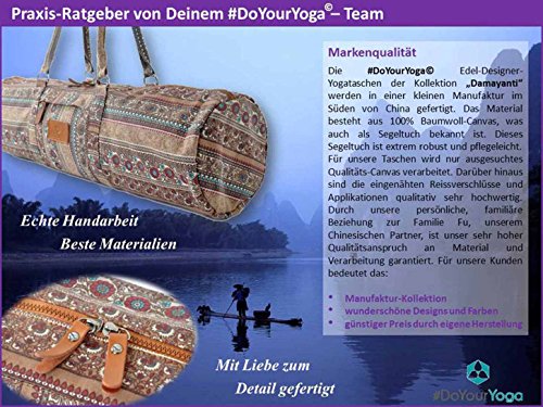 Yogatasche »Mahavir« von #DoYourYoga aus hochwertigem Baumwoll-Canvas (Segeltuch), aufwendig verarbeitet, für ÜBERBREITE Yogamatten bis zu einer Größe von 100 x 200 x 1,6 cm, in vielen Lifestyle-Desings und Farben erhältlich. - 8
