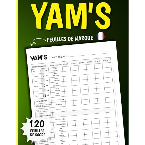 Yam: Carnet De Scores: 130 Feuilles De Scores | Yams Grille