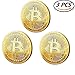 Price comparison product image CosCosX 3 Pcs Toy Bitcoin, Travel Commemorative Collectible Gift BTC Coin Beautiful Art Collection Gift Physical Coin