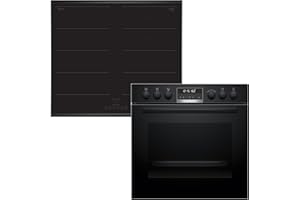 Bosch HND679LS62 Einbauherd-Set, Bestehend aus HEG578BB4 Herd, 60 x 60 cm, Air Fry, 3D Heißluft, Hydrolyse und Pyrolyse Selbstreinigung, & NXX675CB5E Induktionskochfeld, Flex Induction