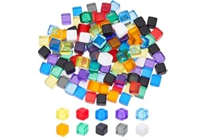 BENECREAT, 140 Uds., 10 Colores, 7.5mm, Dados En Blanco, Cubos Acrílicos, Colores Surtidos, Cuentas Sin Agujeros Con Caja de Almacenamiento Para Fabricación DIY