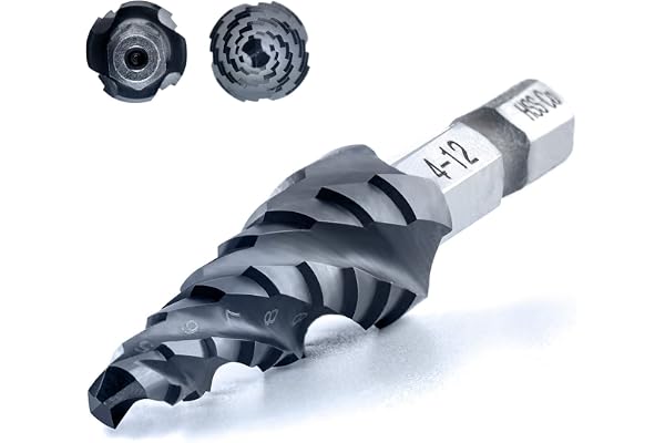 verktygsmedel Pro Max 4-12 mm M35 kobolt stegborr | M35 Kobolt HSS, TiAlN beläggning, 0,6 cm sexkantskaftsUnibit, fyra spiral