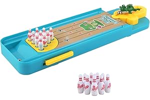 FIBOGOUP Tabletop Frog Bowling Set Fingerkatapult Mini-Bowlingkugel Spielzeug für Kinder, Eltern-Kind-Tischspielzeug, pädagogisches Tabletop-Bowling-Geschenk für Kinder ab 4 Jahren