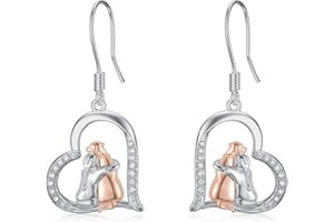 LONAGO Animal Earrings for Women 925 Sterling Silver Cute Dog Koala Cow Tiger Lion Drop Earrings for Gifts