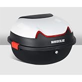 WHEELIE XT11-W 28 Litre Motosiklet Arka &Ccedil;anta Beyaz Parlak Su Ge&ccedil;irmez ABS Top Case &Ccedil;ift Kilitleme &Uuml;niversal