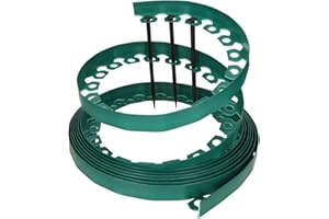 GARDENIX Flexible LineBorder Plastikowe obrzeże do trawnika, 20 kotew gruntowych, długość 10 m, wysokość 4 cm, kolor zielony