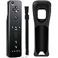 Tam88 Wii Controllers - Replacement Wii Remote with Silicone Case & Wrist Strap (Black)