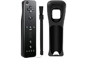 PENYUY Remote Controllers for Wii,Replacement Remote Game Controller Compatible with Nintendo Wii/Wii U, with Silicone Case and Wrist Strap (BLACK)