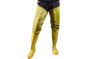 QTDZ Trampolieri Caccia Pesca Alti 80 Cm Bootfoot, Stivali sopra Il Ginocchio in PVC/Nylon Stivali Impermeabili Leggeri E Multifunzionali Scarpe da Acqua Antiscivolo per Uomo E Donna