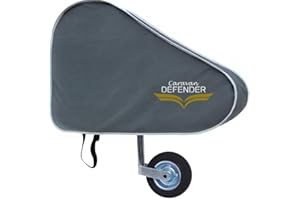 Caravan Defender Tow Hitch Cover | Universal Waterproof Trailer Hitch Protector with Strap – Towing Accessory for Caravans and Trailers (Light/Silver Trim)