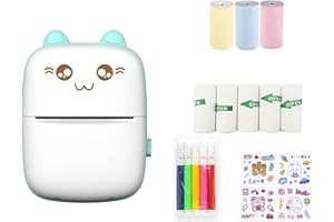 CBEI Mini Printer Portable,Thermal Printer Sticker Printer BT 203dpi Pocket Bluetooth Photo Printer Phone Printer for Learning, Study Notes, Photos, Journals