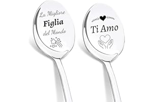 DIKARIYA Regalo Figlia Natale, Personalizzati Cucchiaini da Caffè Acciaio Inossidabile con Incisione La Migliore Figlia del mondo, Regalo per Figlia, Idee Regalo Figlia, Regali di Natale per Figlia