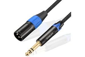 JOMLEY XLR to 6.35mm Jack Cable, 1/4" TRS to XLR Male Stereo Balanced Cable, 6.35mm TRS to XLR Male Interconnect Cable Nylon Braided 3-Pin Interconnect Patch Cord - 1 M/3.3ft