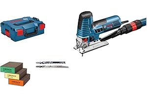 Bosch Professional Seghetto Alternativo Gst 160 Ce (800 Watt, Incl. Adattatore per L'Aspirazione, Calotta, 3 Lame, 3 Spugnette, in L-Boxx 136) - Amazon Exclusive Set