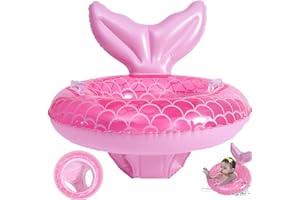 MDJEWV Schwimmring Baby, Aufblasbare Schwimmhilfe mit Schwimmsitz aus PVC, Meerjungfrau Baby Schwimmring ab 6 Monate Bis 48 Monate Schwimmreifen Baby Pool Spielzeug für Badewanne, Planschbecken
