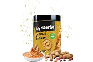 FITMEALS Hej Sweetie Erdnussbutter 1 kg – 100% naturbelassene Erdnüsse, cremig & vegan, ohne Zusätze, zuckerfrei, proteinreich, ballaststoffreich – ideal als Brotaufstrich oder zum Löffeln, glutenfrei