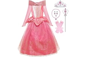 Tyidalin Disfraz de Princesa Aurora Niña Vestido de la Bella Durmiente con Accesorios Cumpleaños Carnaval Fiesta Navidad