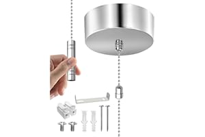 Klarlight Bathroom Light Pull Cord 150cm Chrome Pull Cord Light Switch with Chain Kit Safety Bathroom Ceiling Accessories Silver String Cylinder Switch
