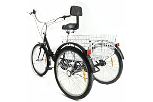 RainWeel Vélo pliable de 24" avec 7 vitesses, système de pliage rapide, hauteur 1,1 m (réglable librement) avec panier à légumes