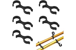 HUNDREDWEAT 20 pezzi per bastoni da trekking in plastica Alpenstock Clip morsetto bastone da trekking, dispositivo di guida per bastoncini da passeggio esterni (nero)