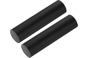 QUARKZMAN 2 Stück ABS Kunststoffstäbe, Durchmesser 25mm Länge 100mm Kunststoffstab Rund für Mechanischer Einsatz, Schulprojekt, Werkstattanwendung, DIY-Reparatur (Schwarz)