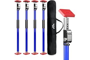 3-H Sostegno Soffitto Rinforzato 75-133cm 4 Pezzi, Puntello Telescopico Regolabile Carico 50KG, Palo Telescopico Regolabile Acciaio Robusto per Costruzione, Opere(Blu)