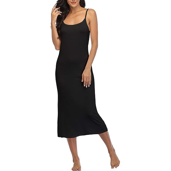 Vestito Lungo Donne In Modal Con Cinturini - Abito Da Notte Sexy Senza Maniche, Comfortevole - Foto 10