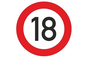 KAUFDEINSCHILD Geburtstagschild 18 Verkehrszeichen Verkehrsschild Straßenschild Geburtstagsschild Schild Geburtstag PVC 40 cm
