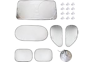 Amindz 6 Piezas Plegable Parasol Coche,Parasol Coche Anti UV Rayos,Parasol Reflectante,Protector de Parabrisas Apto a la Mayoría de Coches y SUV