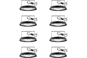 toobettp 8pcs UFO LED Naves Industriales LED, 200W Lámpara de Alta Bahía Iluminacion LED, 20000LM Foco LED Industrial, 6500K Impermeable IP65 Foco LED Industrial para Patio, Garaje, Fábrica, Taller
