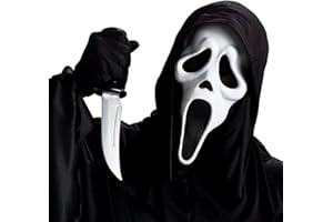 ALINILA Halloween Ghostface Kostüm Maske: Grusel Ghost Killer Face Masken - Latex Maske - Blutig Gruselmasken - Horror Movie Maske Scream für Erwachsene - für Masquerade Cosplay Accessories