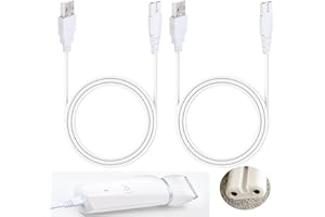 PENNLE 2pcs Charging Cord for Water Flosser,Portable USB Replacement Charger Cable Power Adapter Supply Compatible with FC156 FC1591 FC159 FC256 FC259 5V Flashlight Shaver Hair Clipper (White)