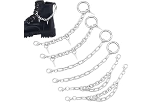 GOMAKERER 6 Pcs 3 Styles Cone Shoe Charm Chains, Metal Rivet Shoe Charms Punk Style Shoe Decoration with Lobster Claw Clasps for Boots Shoe Decor