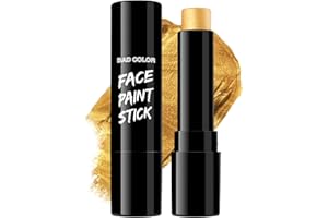 BADCOLOR Gold Eye Black Blendable Face Body Paint Stick, Waterproof Metallic Full Body Paint Sticks Makeup for Halloween Special Effects Cosplay Skeleton Clown Costume Parties