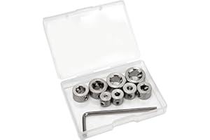 PHMNZIP 8-Częściowy Zestaw Ograniczników Głębokości Wiercenia Pierścienie Ograniczające Głębokość HSS Lokalizator Pierścienia Wiertniczego Z Kluczem Sześciokątnym Pierścień Ograniczający Wiercenia 3-10mm