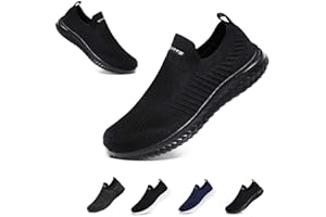 HANANI Mens Womens Slip On Trainers Casual Nordic Walking Shoes Breathable Running Shoes Nurse Work Shoes Lightweight Tennis Shoes Soft Mesh Gym Workout Sneakers
