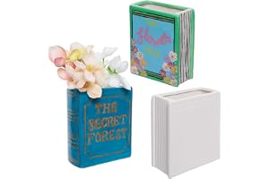 Baker Ross VC104 Keramiska vaser i bokform – 2-pack, blomvaser i bokform att dekorera själv